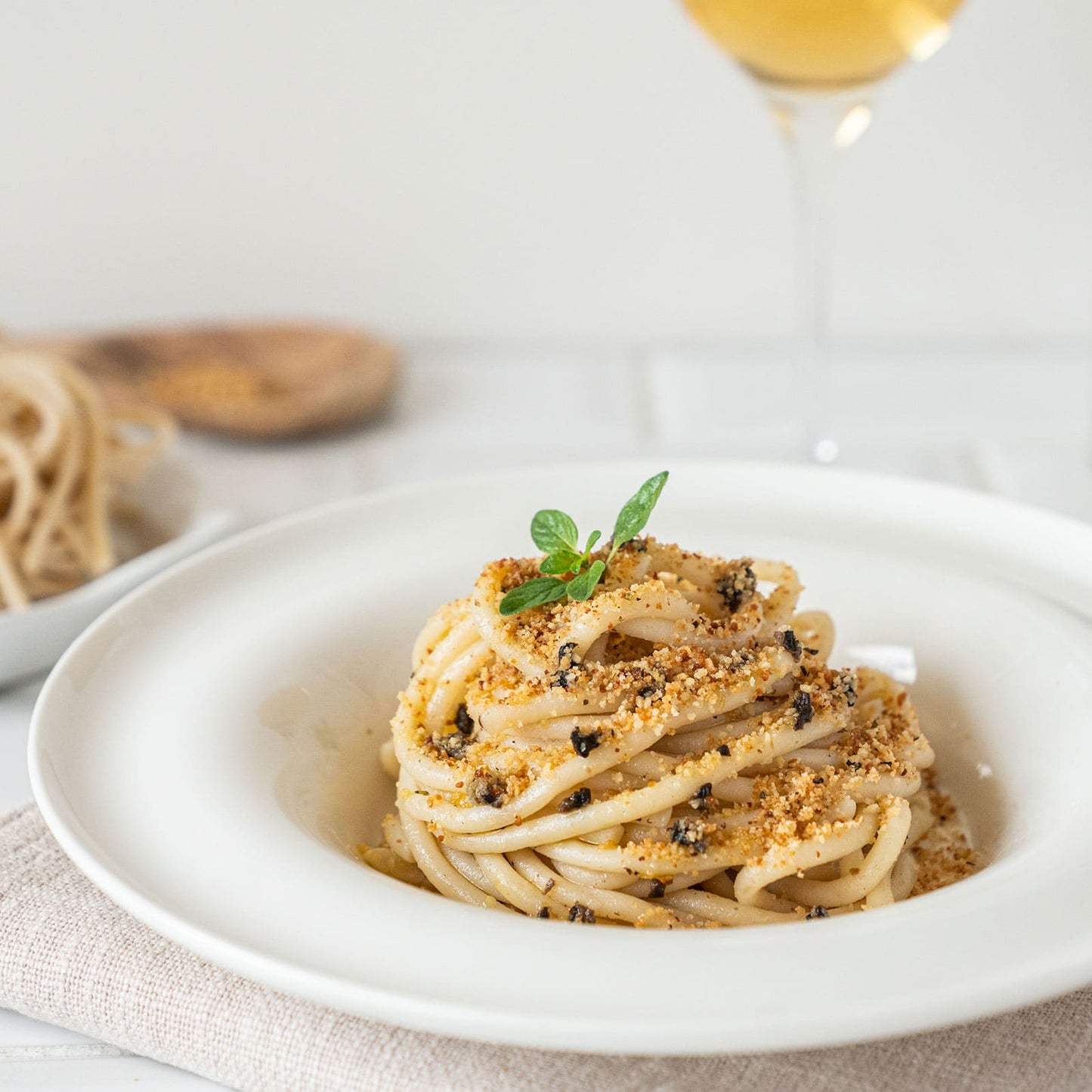 Pici toscani con tartufo e acciughe