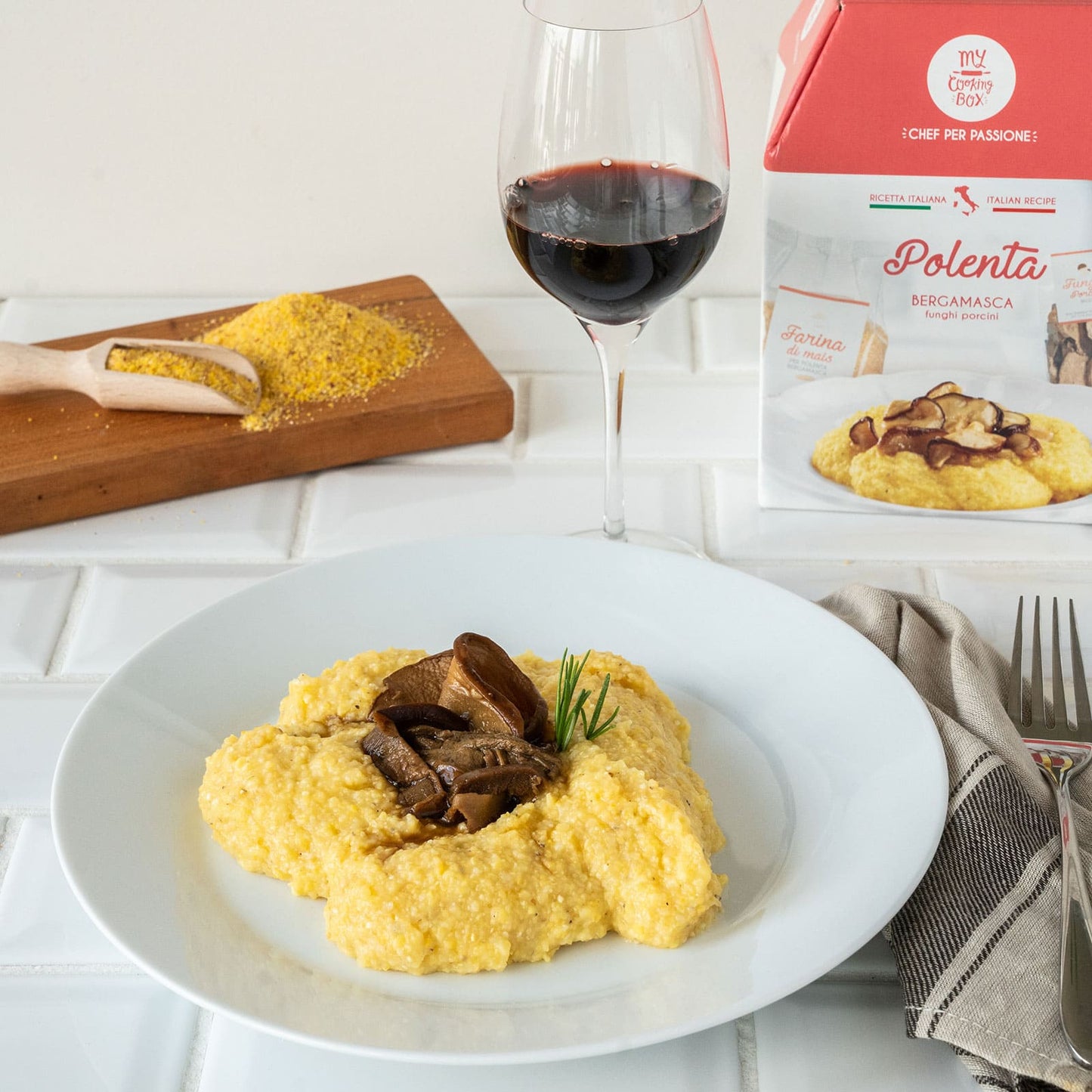 Polenta bergamasca con crema di funghi porcini - Outlet